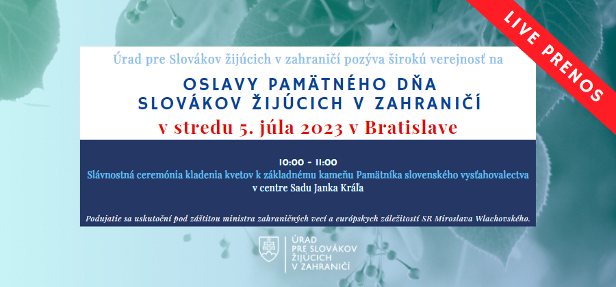 Pozvánka na DEŇ SLOVÁKOV ŽIJÚCICH V ZAHRANIČÍ 2023