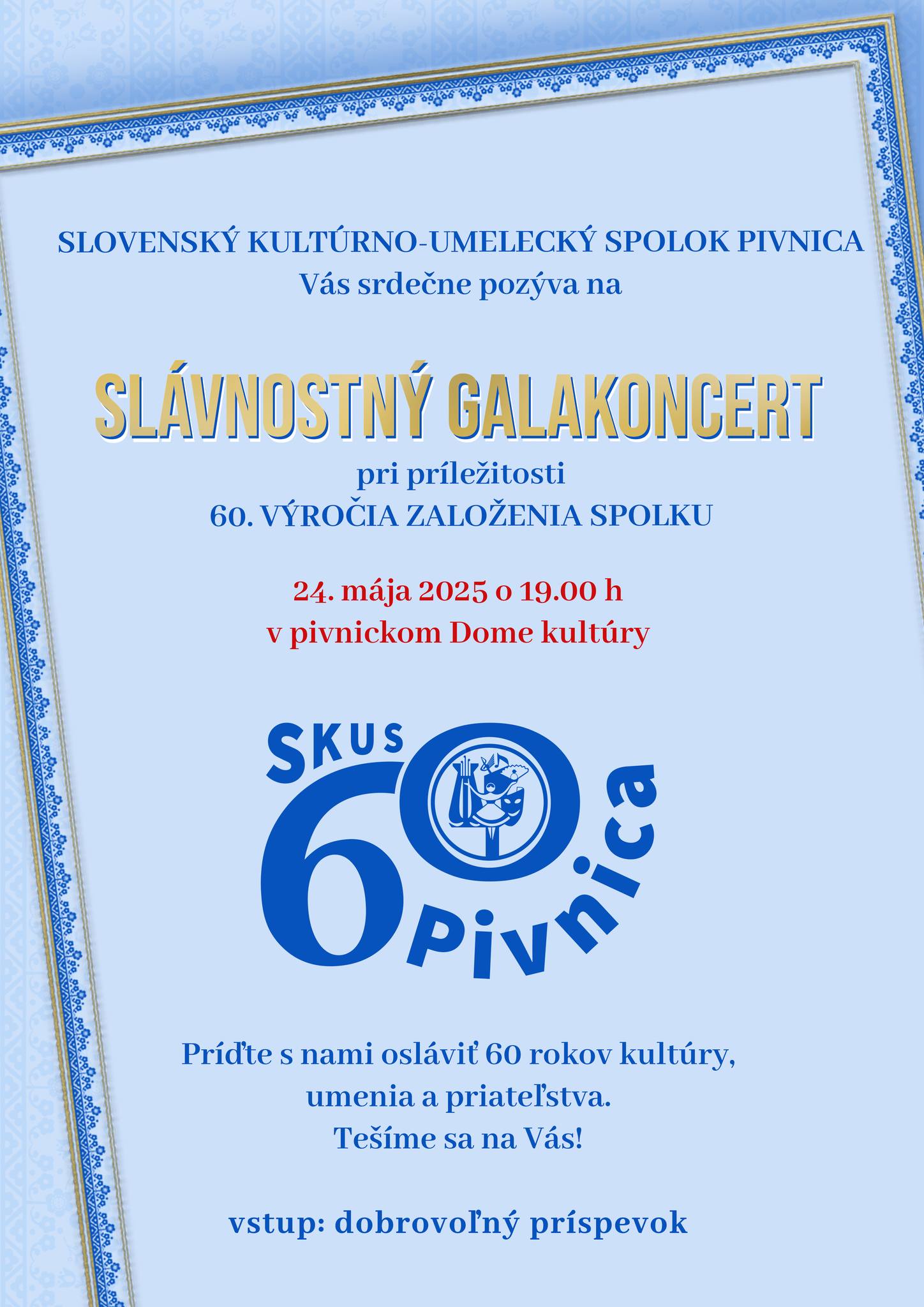 Plagát k podujatiu, prevažne modré tóny, info v udalosti