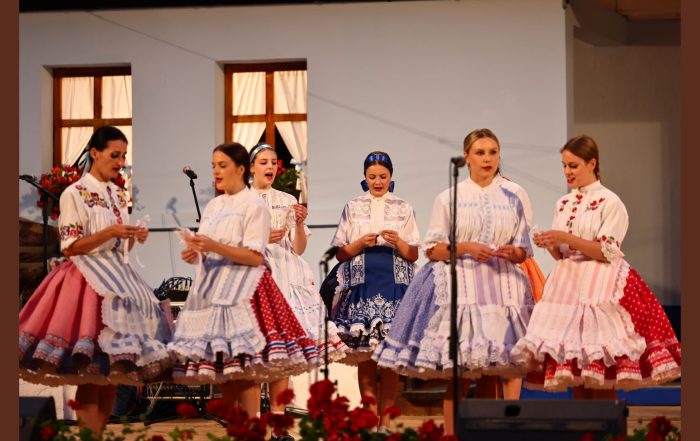 Vystupujúce dievčatá v krojoch