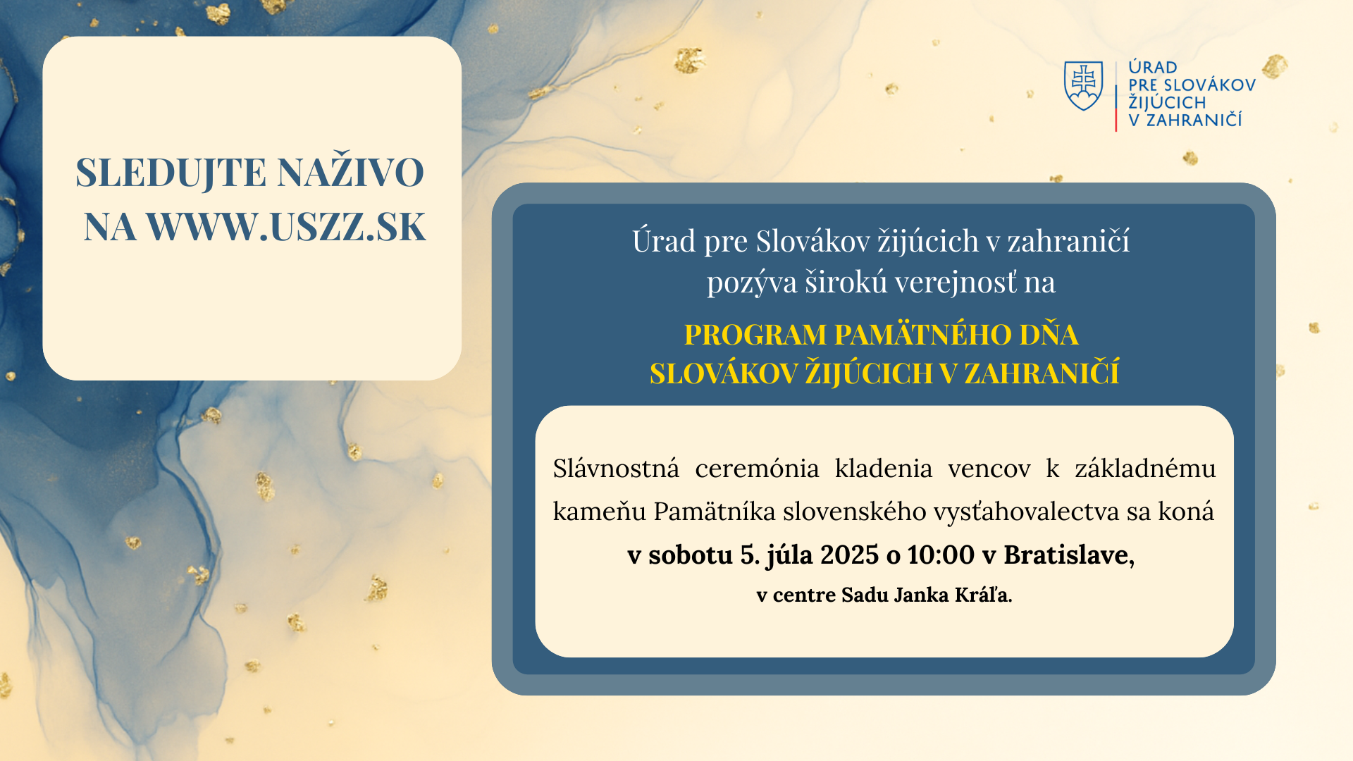 Pozvánka, elegantná, modor krémová farba, info v texte