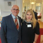 konferencia, interier, muž, žena
