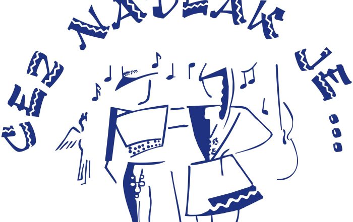 Cez Nadlak je, modré logo na bielom pozadí
