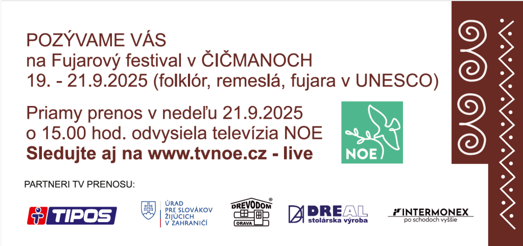 Fujarový festival - bilborard s logami podporovateľov