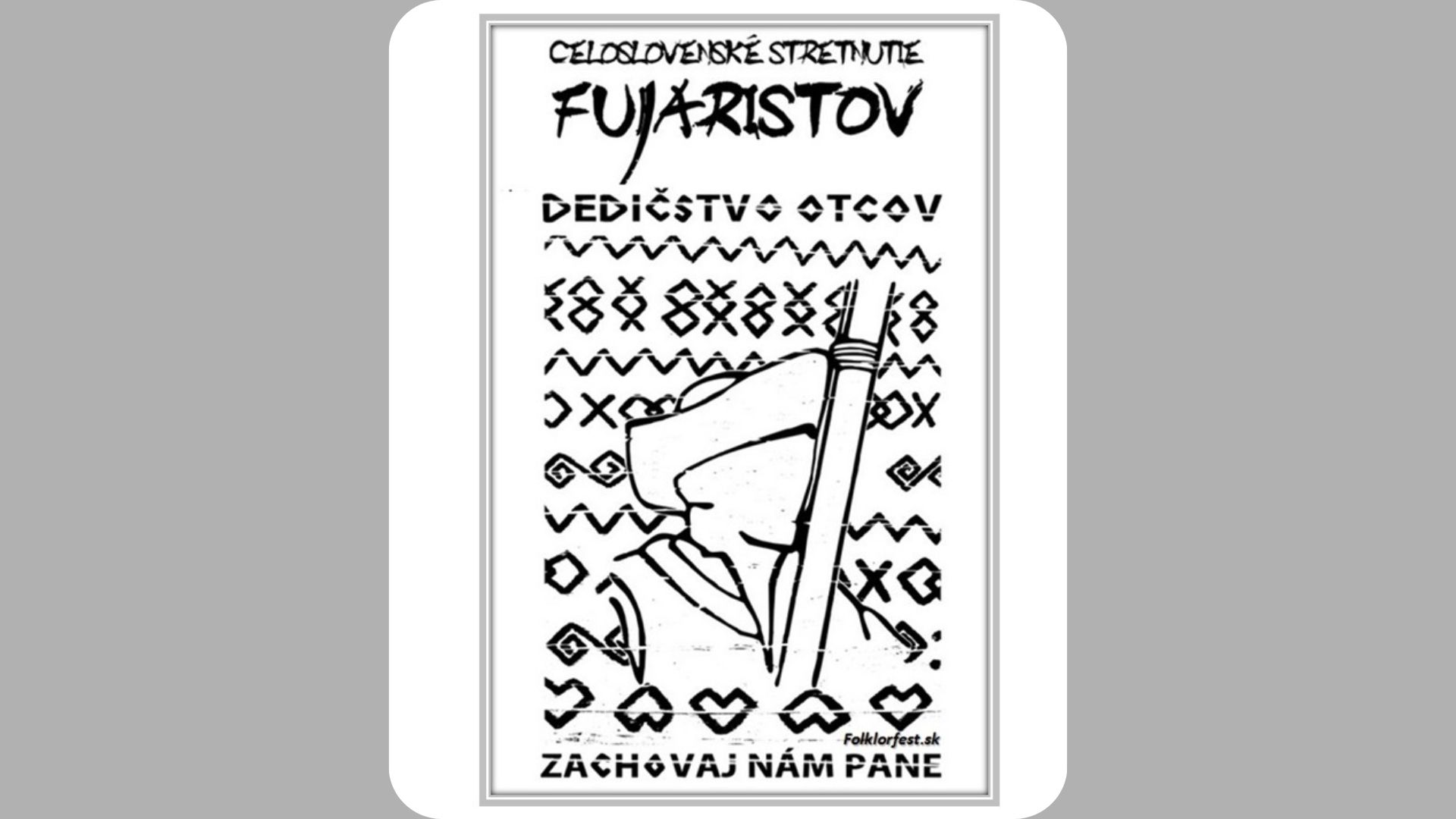 plagát, čiernobiela grafika fujaristu