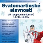 kreslený obrázok sv. Martin na bielom koni, snehové vločky, 