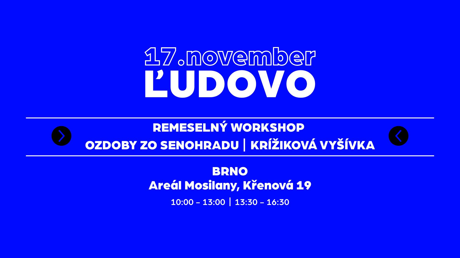 Plagát. Biely názov podujatia na modrom pozadí