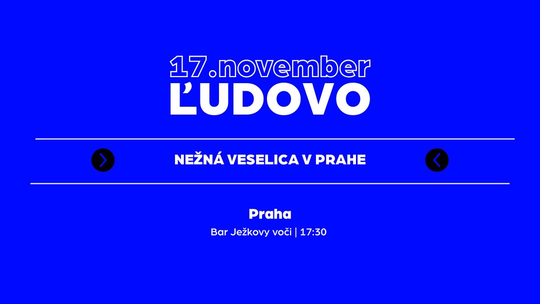 Plagát. Biely názov podujatia na modrom pozadí