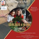 Plagát, foto ženy a dieťaťa pri tvorbe, vianočné motívy