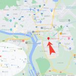 mapa, červená šípka ukazuje na miesto konania - jedálen Slovnaft