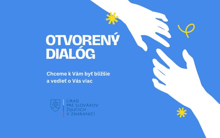 biele ruky na modrom pozadí, symbol ochoty a spojenia