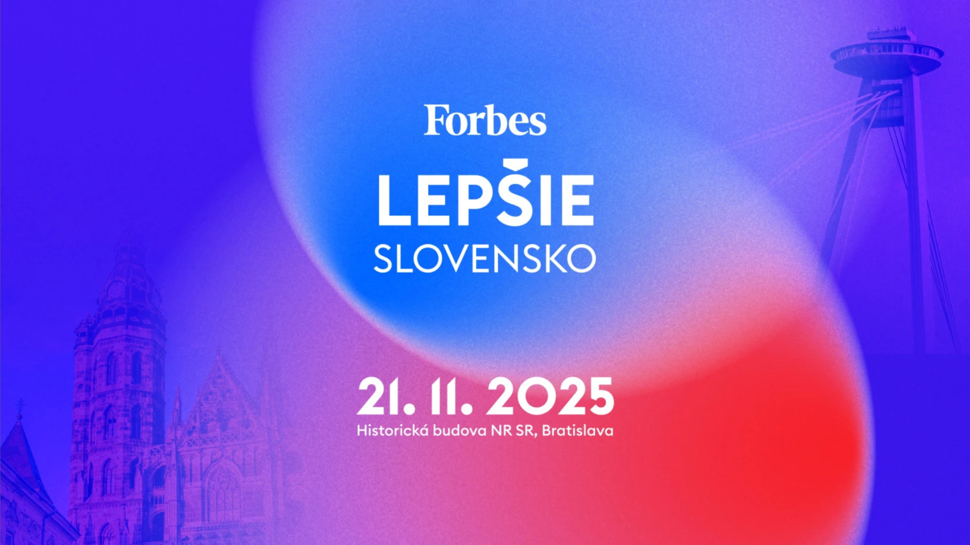 grafika konferencia, abstrakcia, na pozadí UFO reštaurácia a Dóm sv. Martina