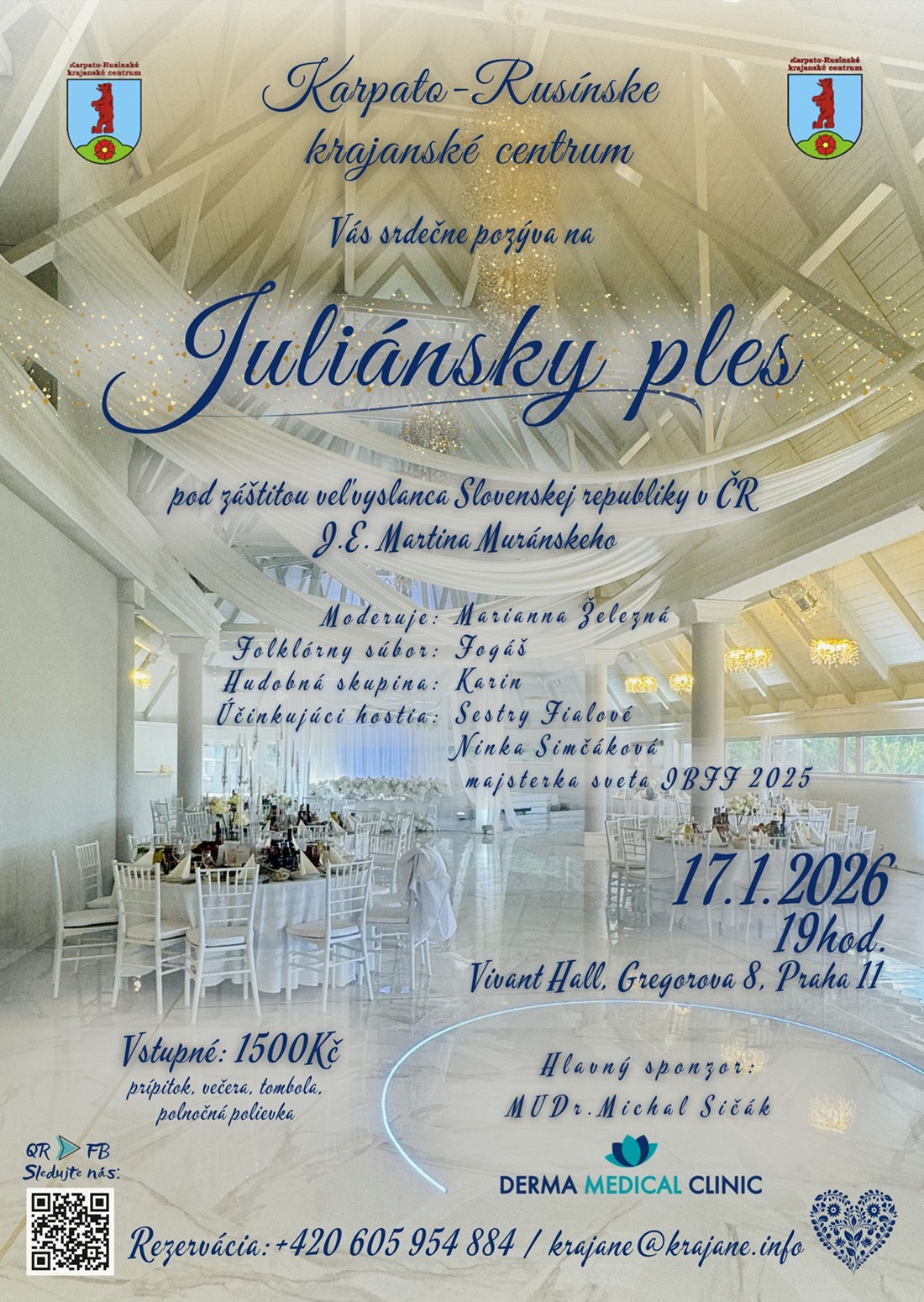 pozvanka Juliansky ples, plesové motívy, sála