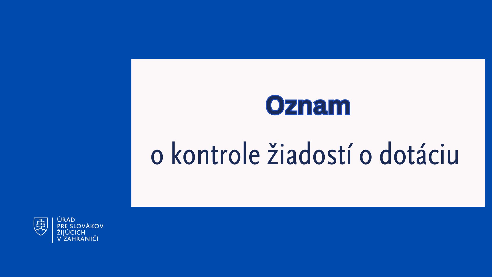 oznam, banner, logo ÚSŽZ
