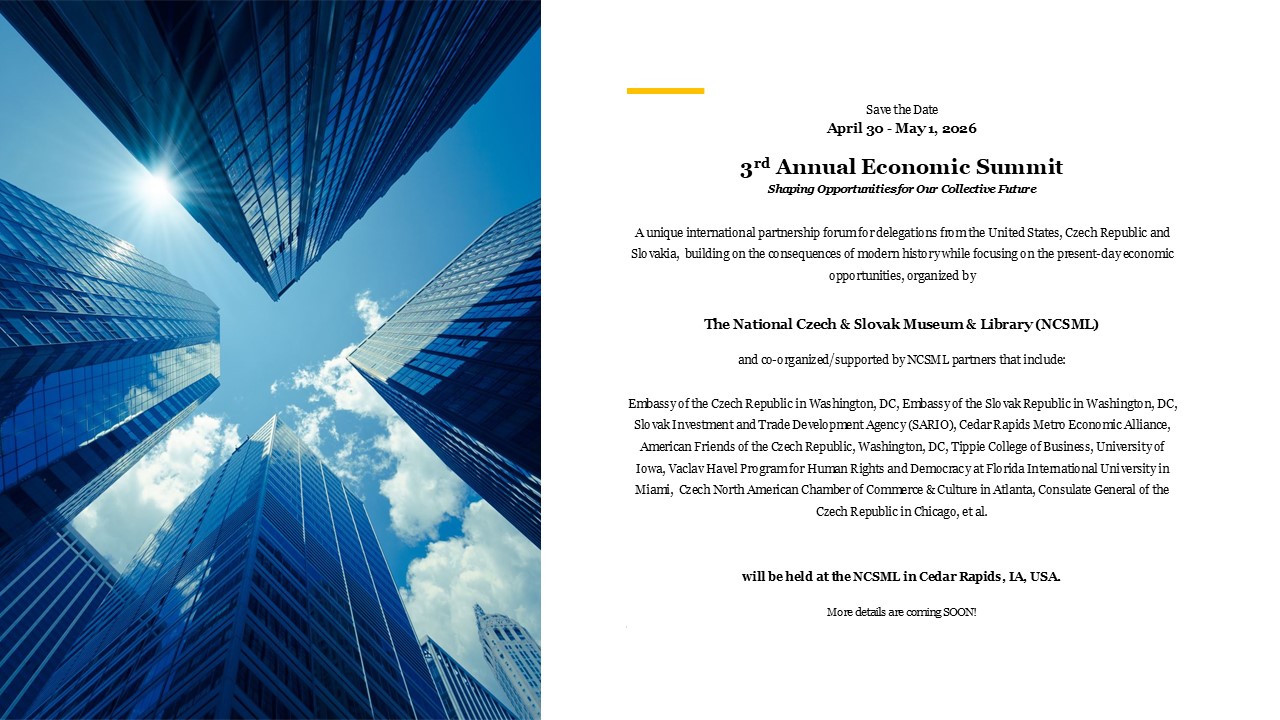 Pozvánka, obrázok s mrakodrapmi a záberom na oblohu