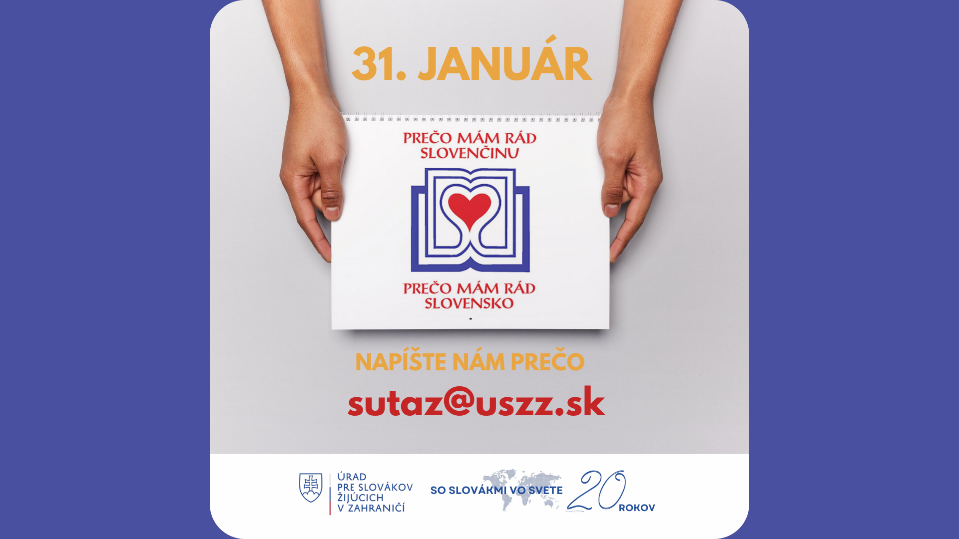 ruky drziace kalendár s logom súťaže