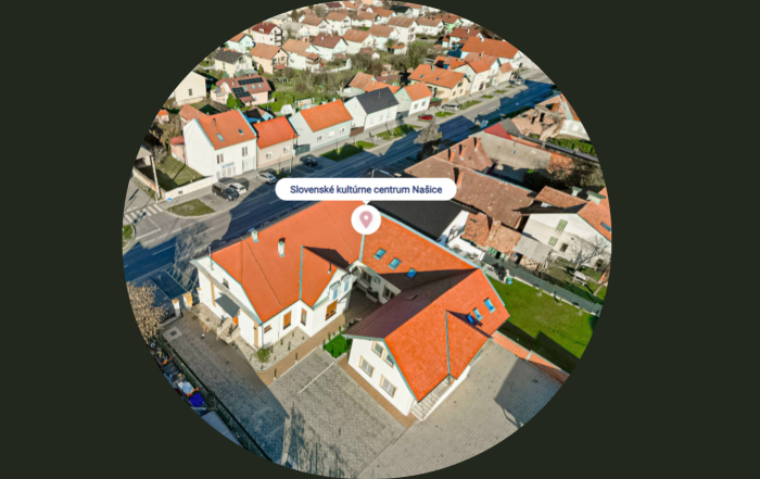 záber z dronu na Slovenské centrum kultúry Našice