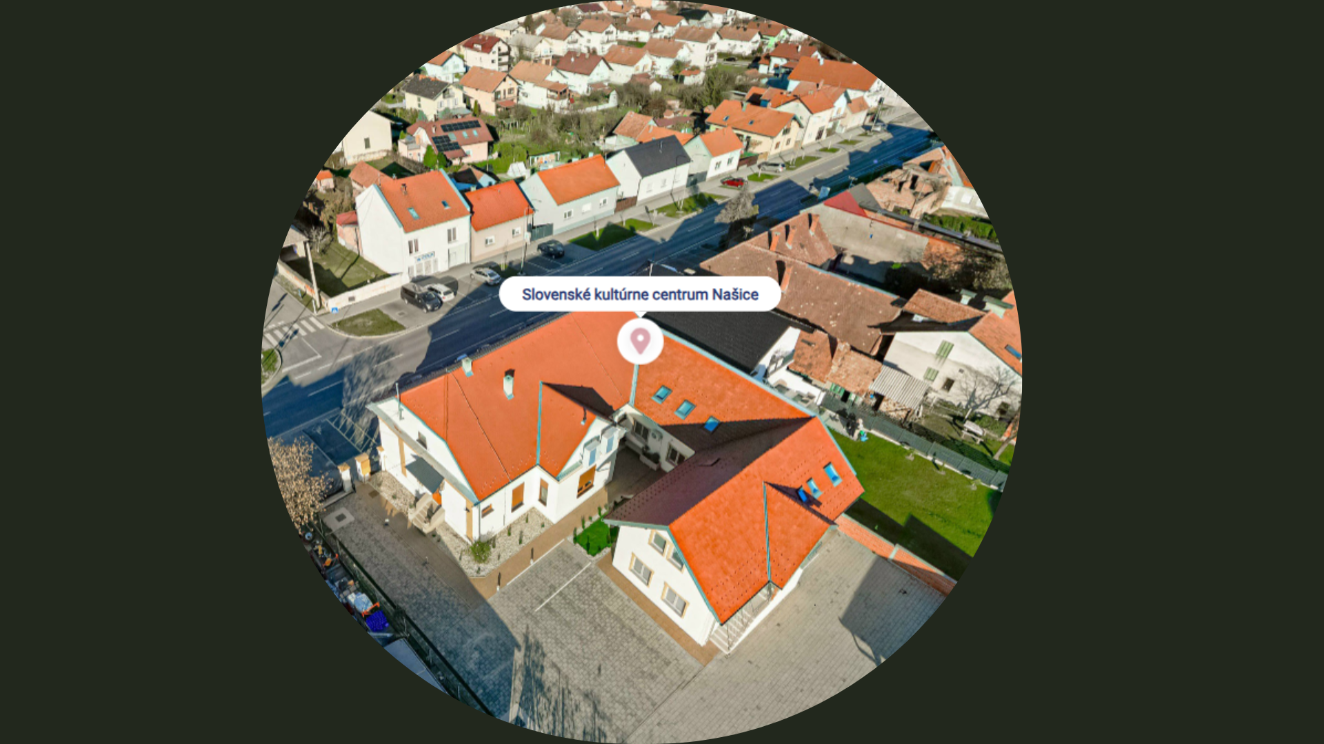 záber z dronu na Slovenské centrum kultúry Našice