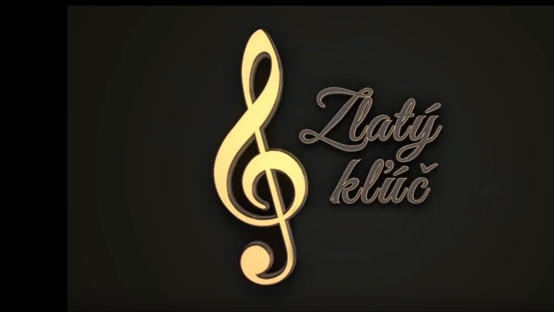 Zlatá nota na tmavom pozadí a nápis Zlatý kľúč