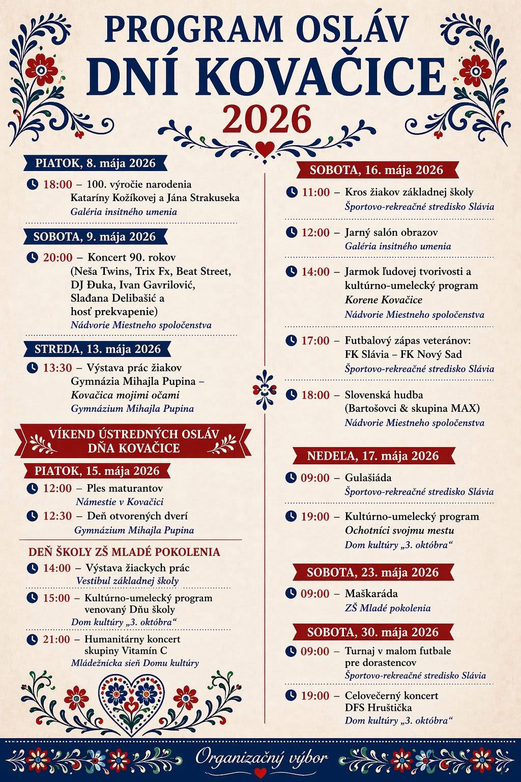 Program slávností, plagát