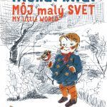 plagát ozdobený ilustráciou maliara, malý chlapec s vtáčikom na ruke