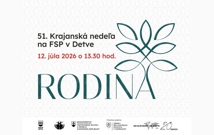 Dekorácia, plagát, info o začiatku a téme rodina