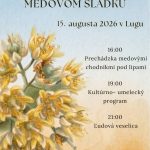 plagát, info v texte, ozdobený kresbou lipového kvetu