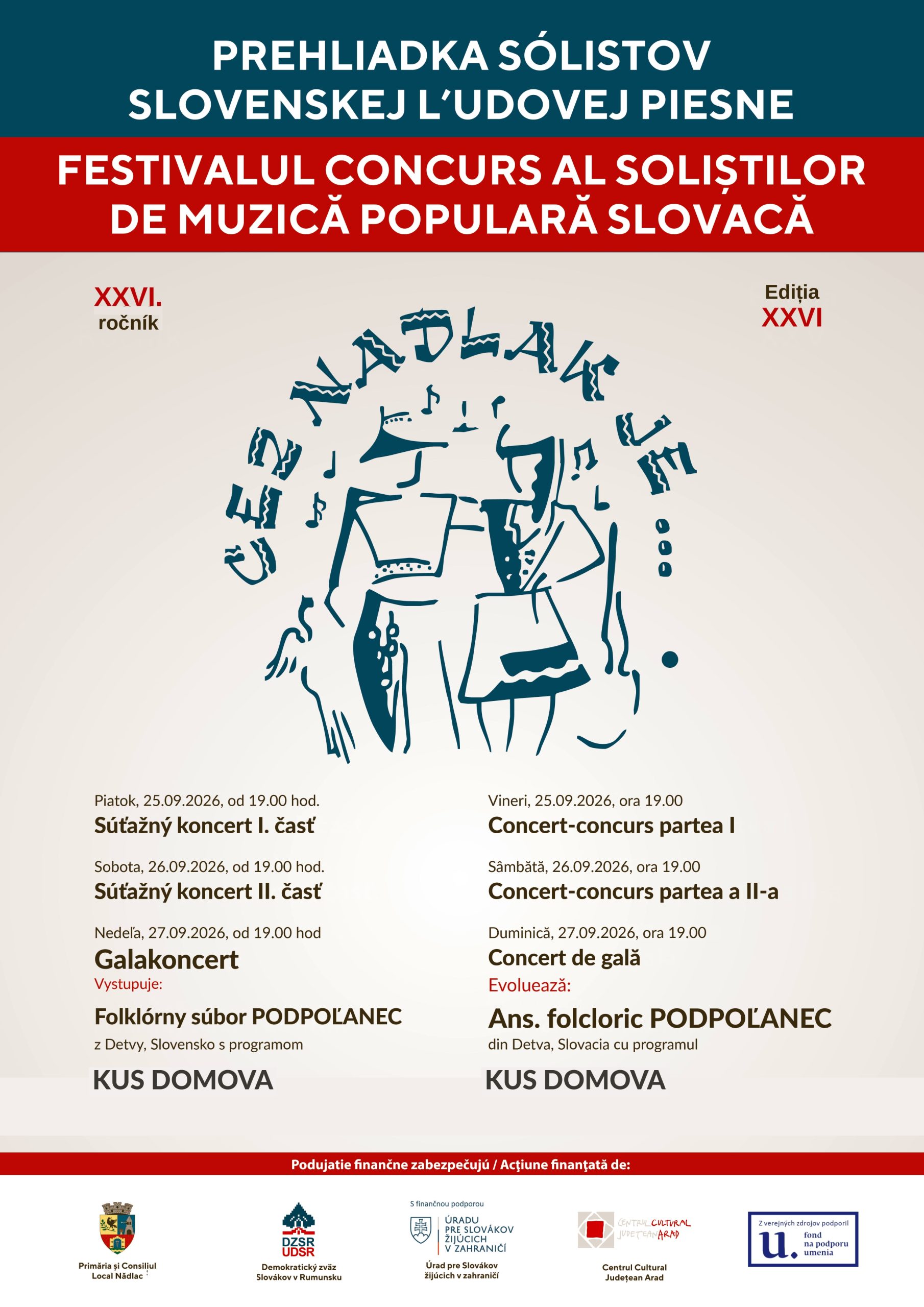 plagát s logom festivalu - grafika tanečníkov