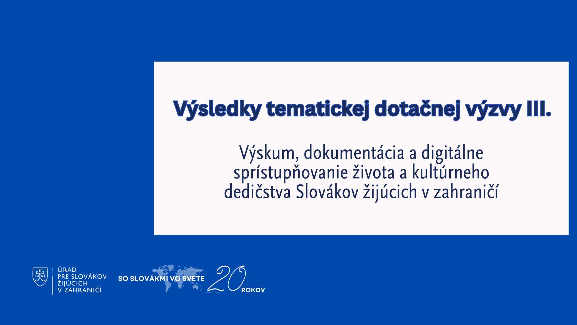 dekorácia k oznamu, nadpis, logo usžz a 20 rokov