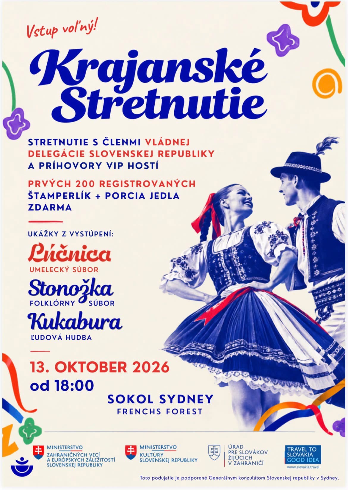 Plagát, tanečný pár v kroji