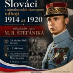 Plagát, pozývajú na odhalenie busty Štefánika