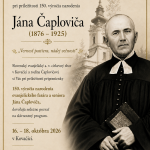 Pozvánka 150. výročie Jána Čaploviča v Kovačici